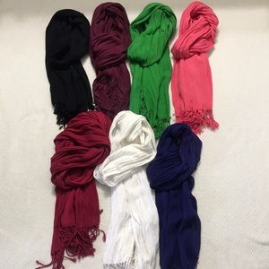 7 solid color scarves 🧣 BUNDLE